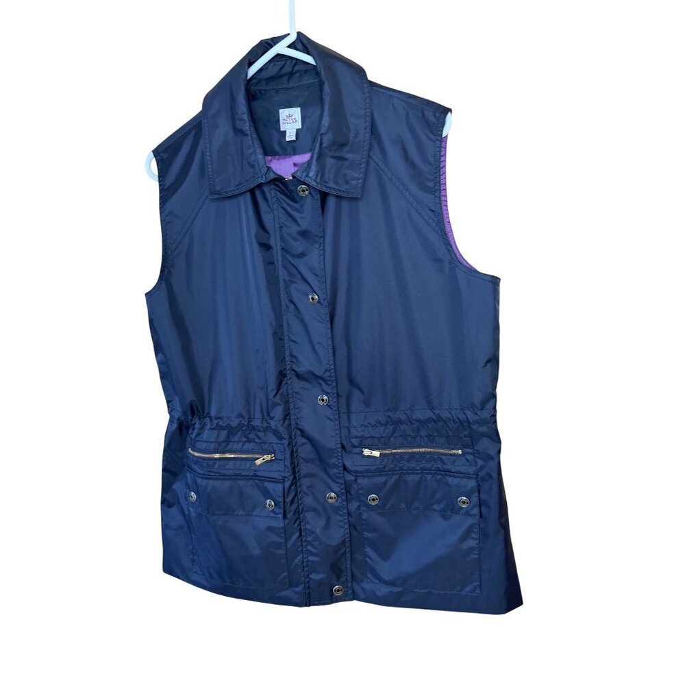 Peter Millar Womens Utility Vest Size Navy Wind & Water Resistant Zip Snap Golf